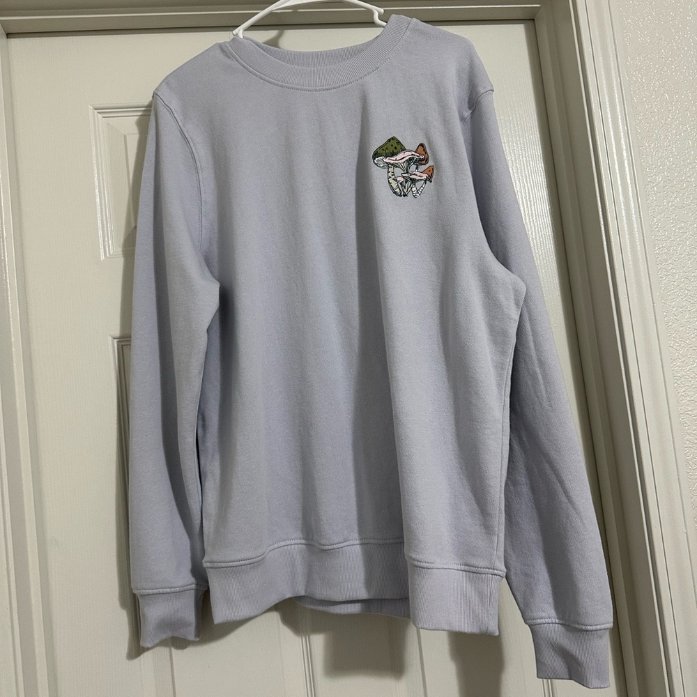 Light Gray Sweater with Embroidered Design